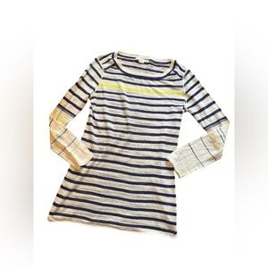 Duffy Cotton Blend Striped Long Sleeve Knit Shirt Sz S